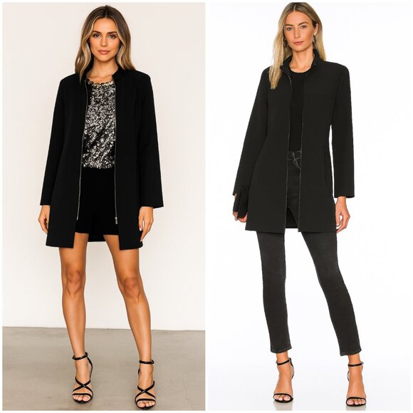 Margaret O'Leary Coat Jacket Full Zip Minimalist Black sz L Contemporary Sporty - Picture 1 of 12